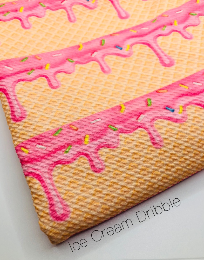 Ice Cream Dribble Printed Bullet Fabric
