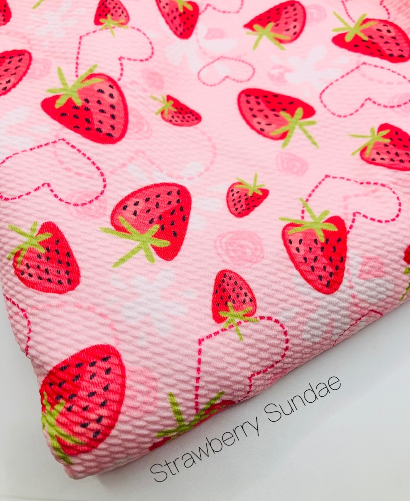 Strawberry Sundae Printed Bullet Fabric
