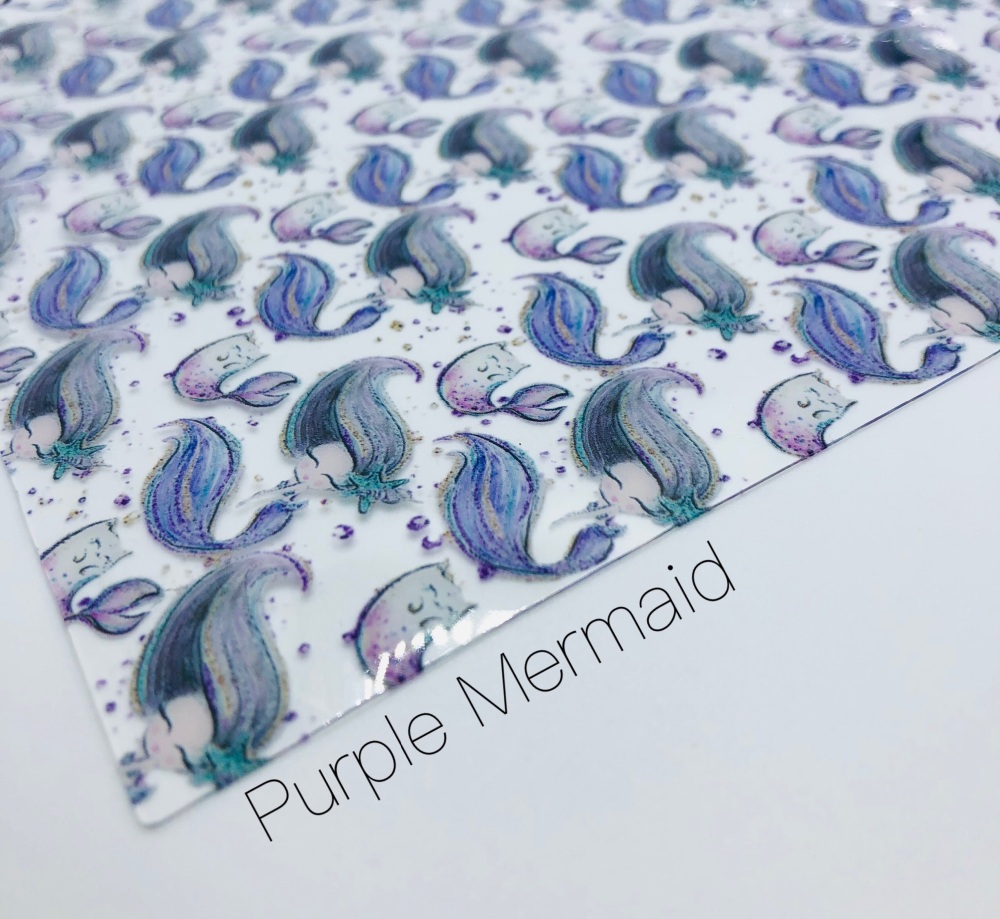 Purple Mermaid Transparent Jelly Fabric
