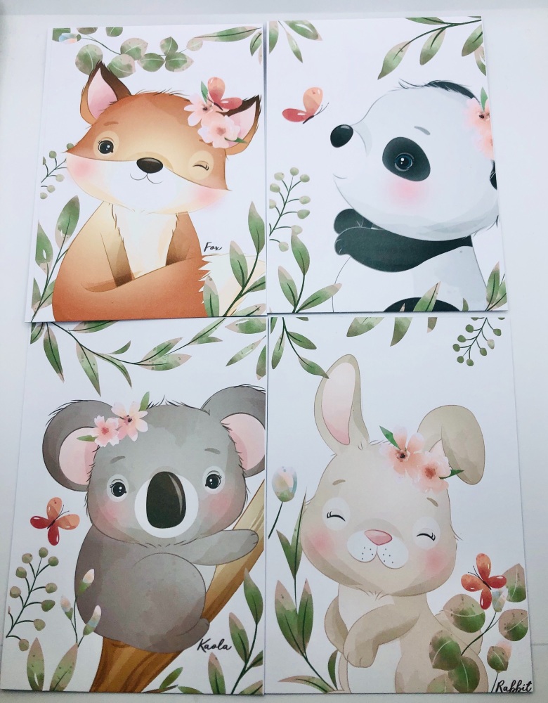 Jungle Animal Full Print Printed Bow Cards
