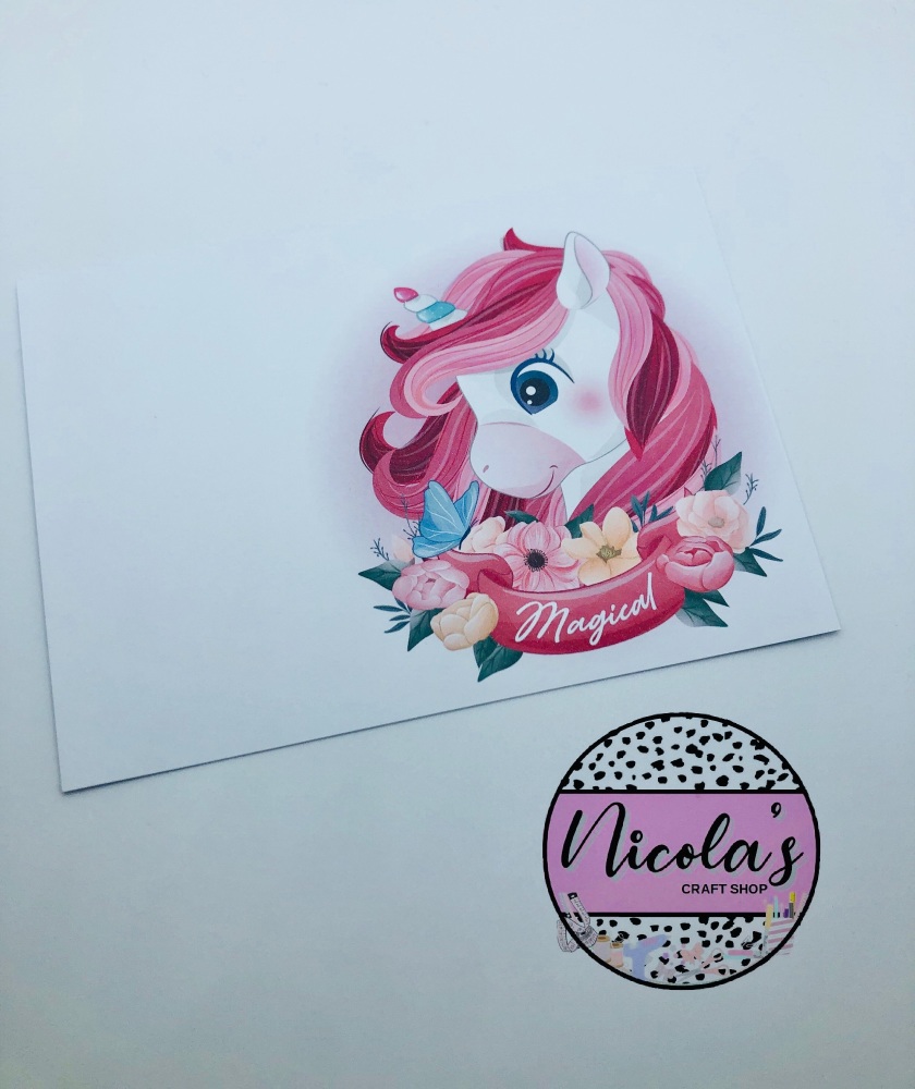 Magical Unicorn printed bow display cards