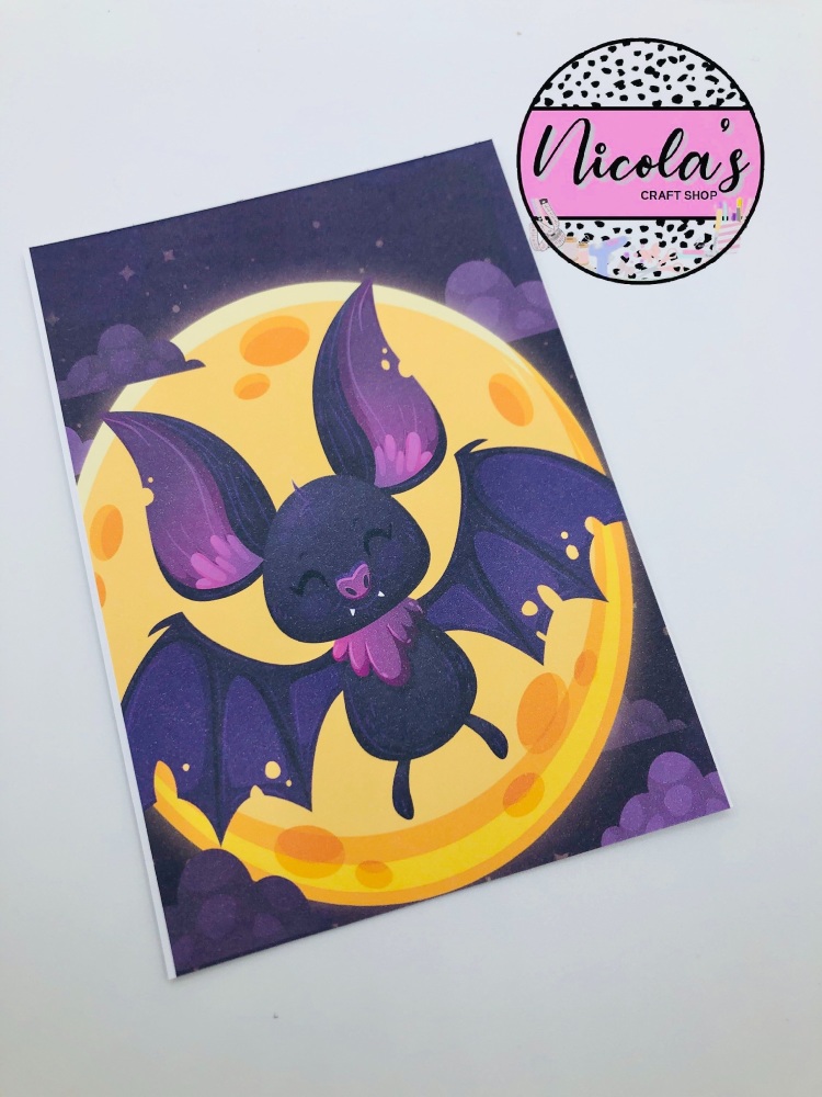 Happy Halloween Moonlight Bat printed bow display cards