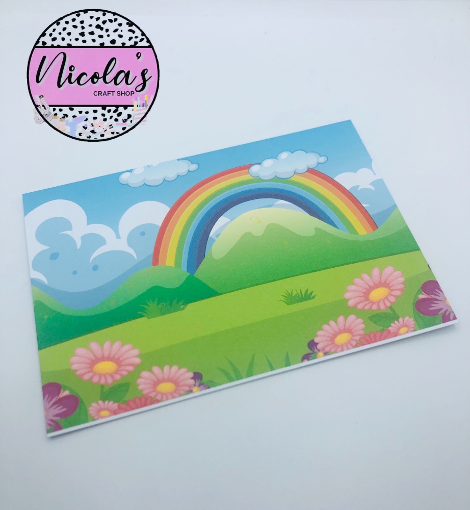 Rainbow Background printed bow display cards