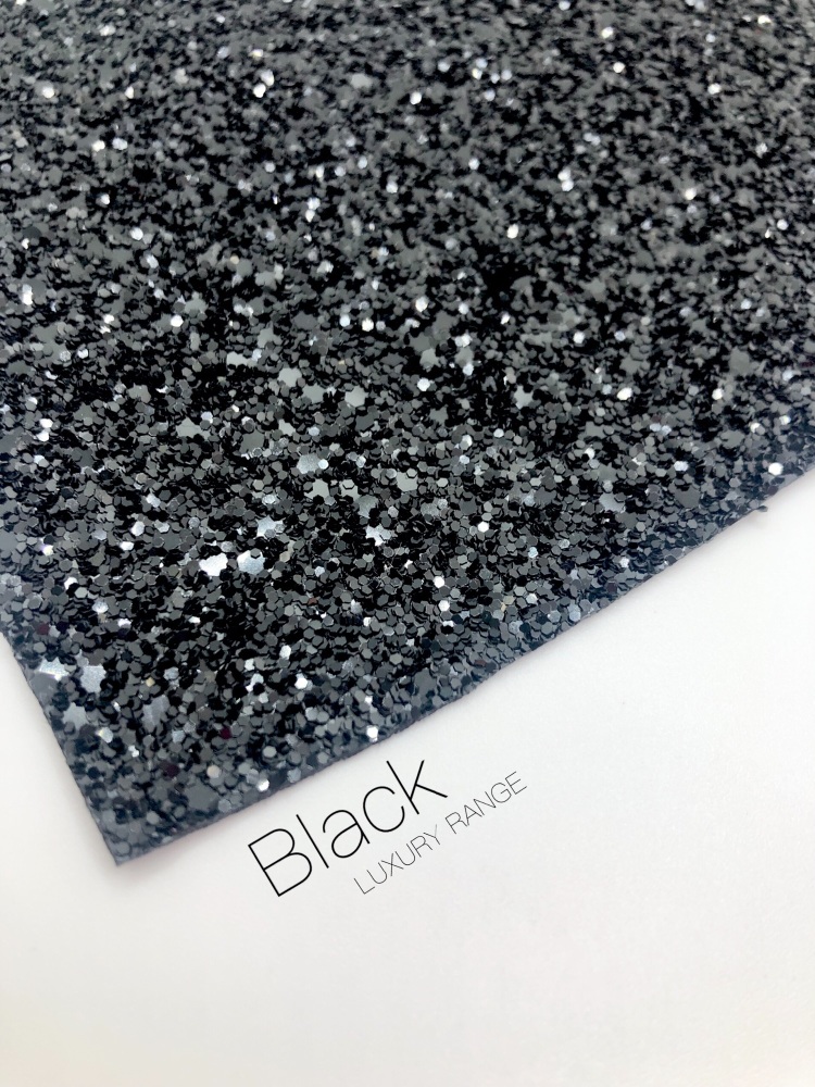 Luxury - Plain Black Chunky Glitter