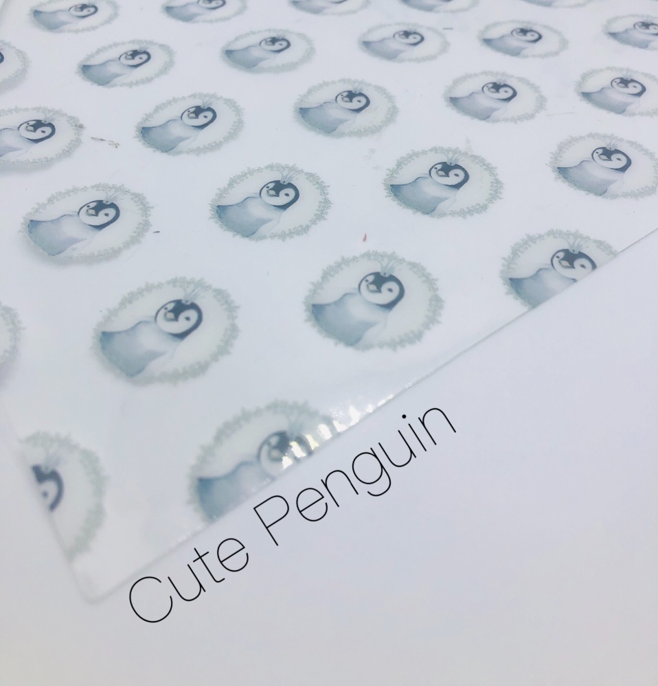SEASONAL - Cute Baby Penguin transparent jelly fabric