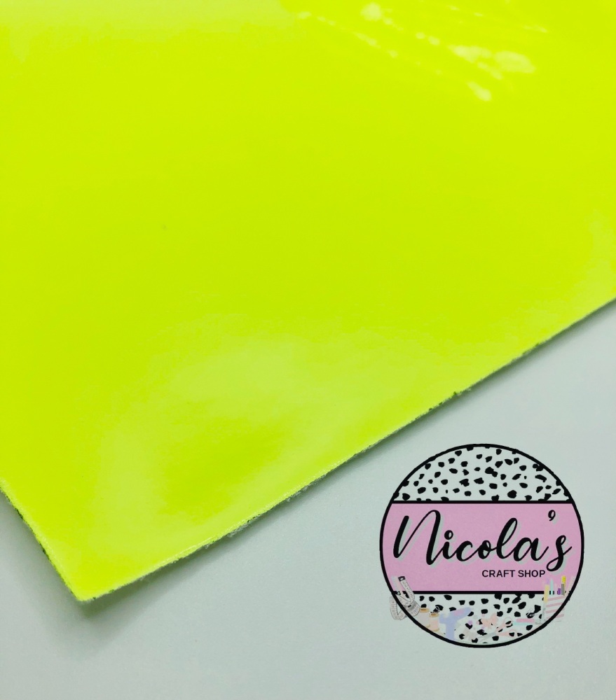 Neon Yellow Patent Leather Fabric