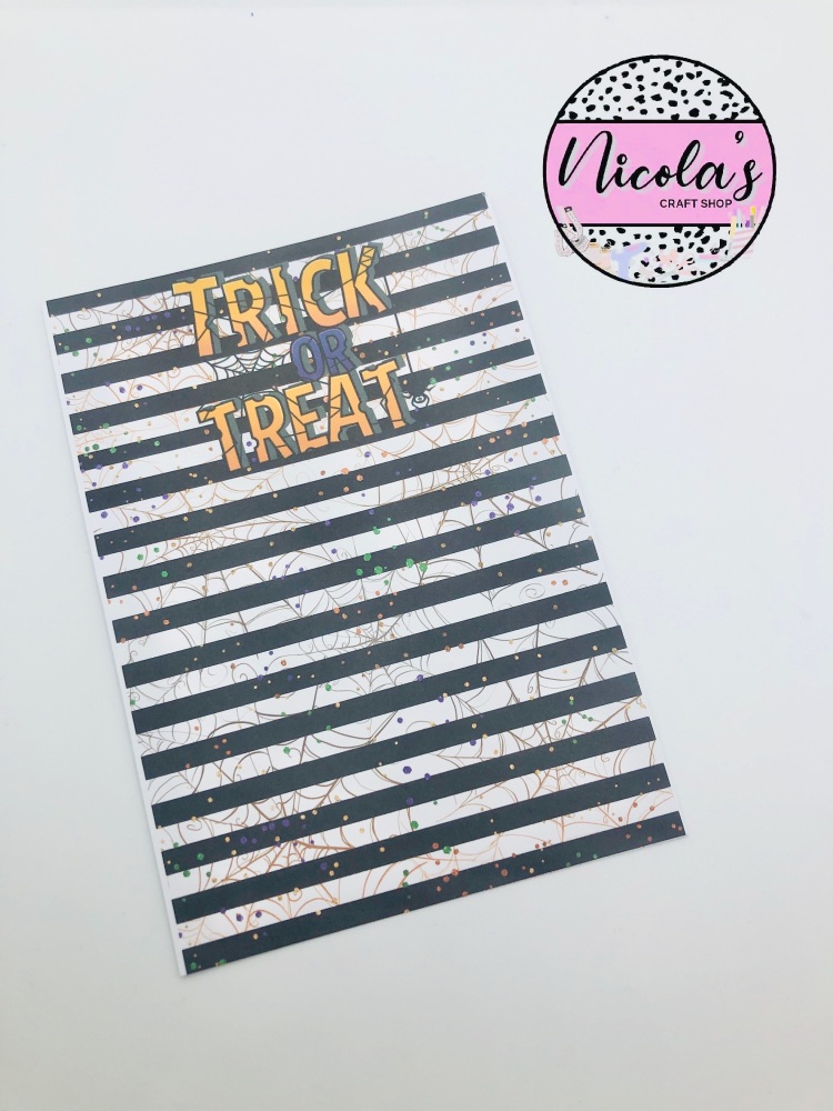 Trick Or Treat Spider Web printed bow cards