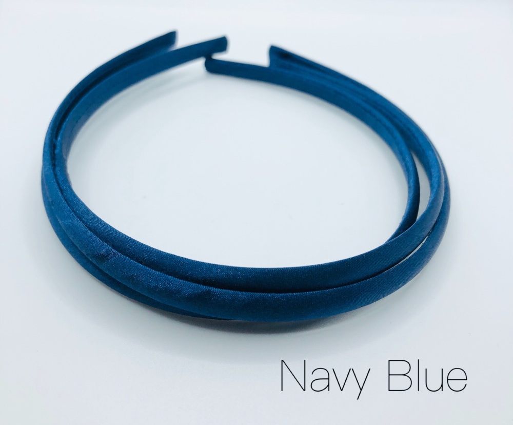 Navy Blue Satin Headband