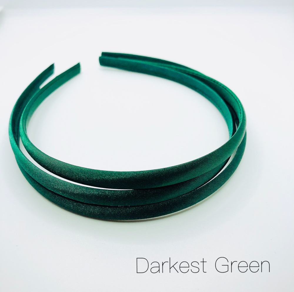 Darkest Green Satin Headband