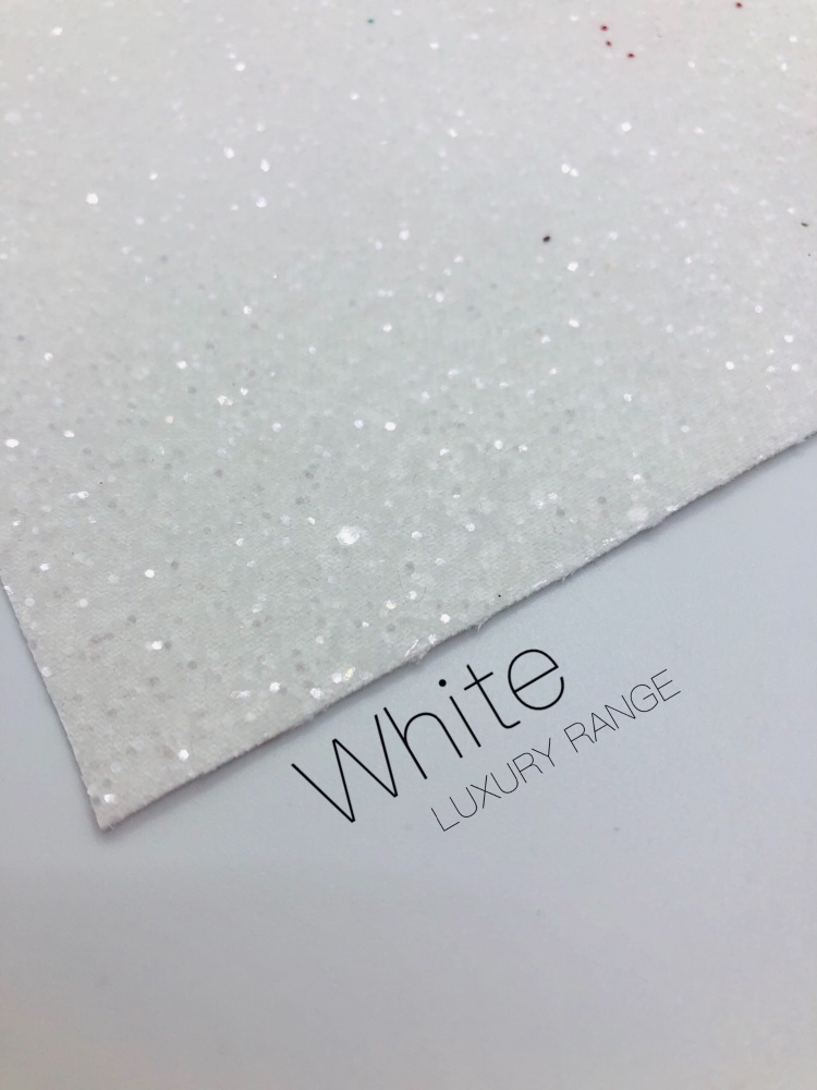 white chunky glitter fabric
