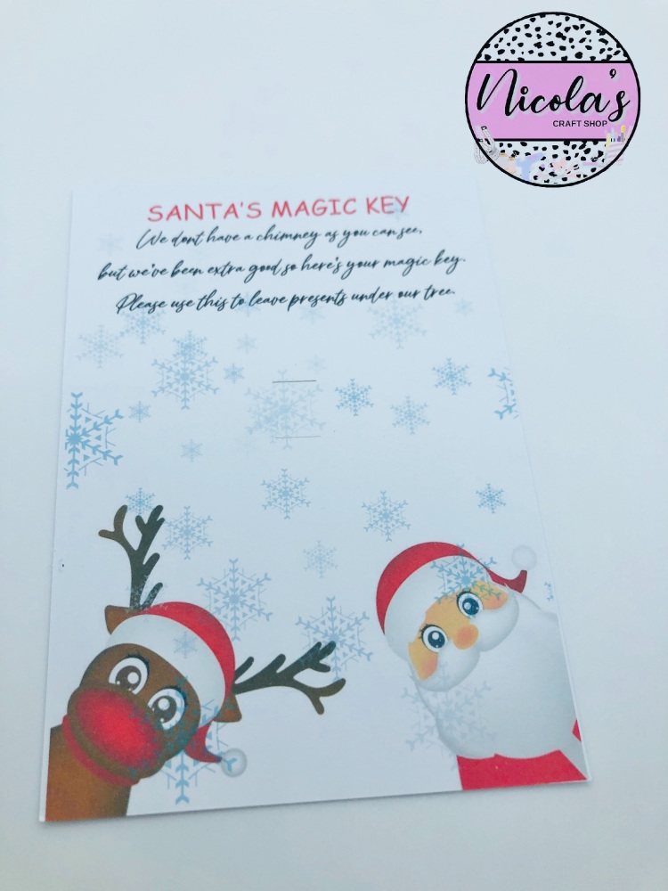Santas magic key printed display cards 