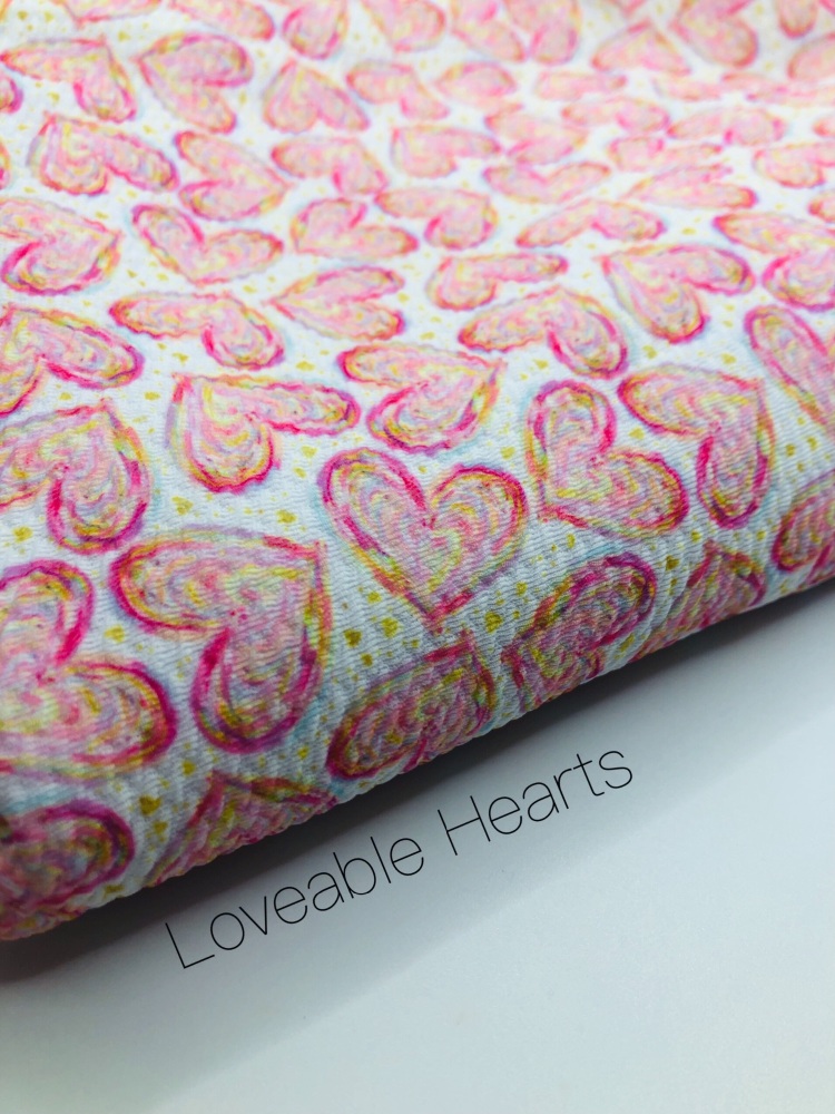 Loveable Hearts Bullet Fabric