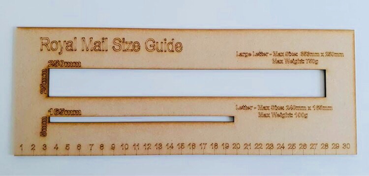 Wooden Royal Mail Postage Measuring Tool