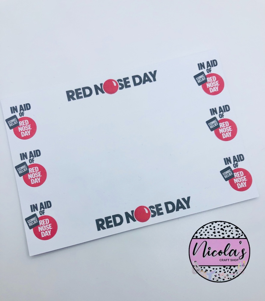 Red nose day printed Bow display cards 