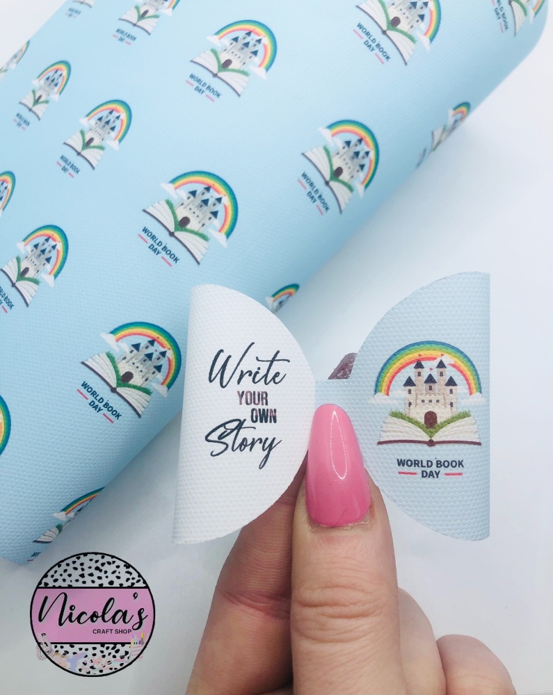Write your own story book rainbow printed pre cut bow loop