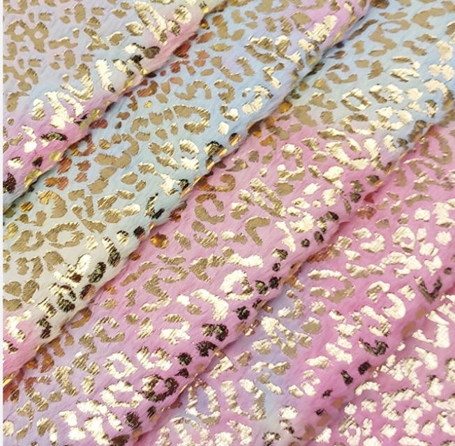 Pastel Rainbow Leopard Velvet Fabric 