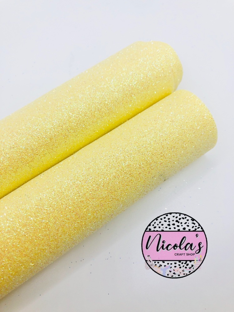 LUXURY - Lemon Yellow Fine Glitter Fabric