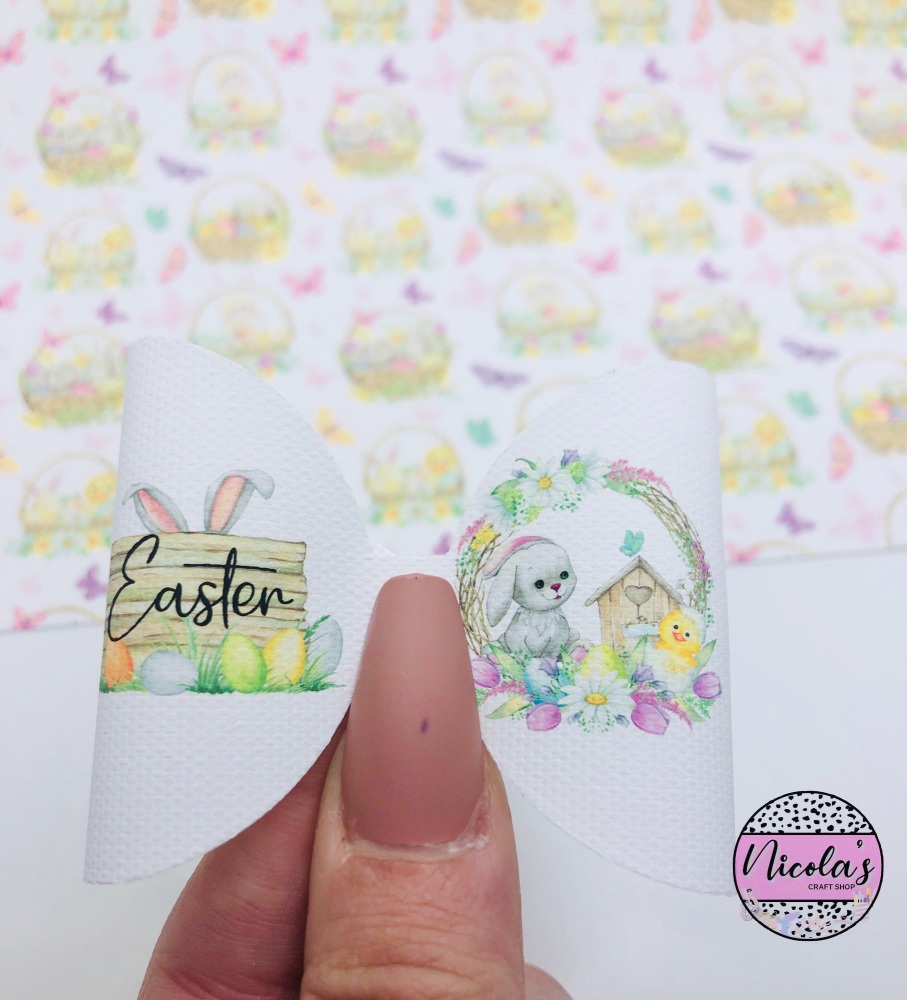 Easter egg notice board bunny rabbit printed pre cut bow loop