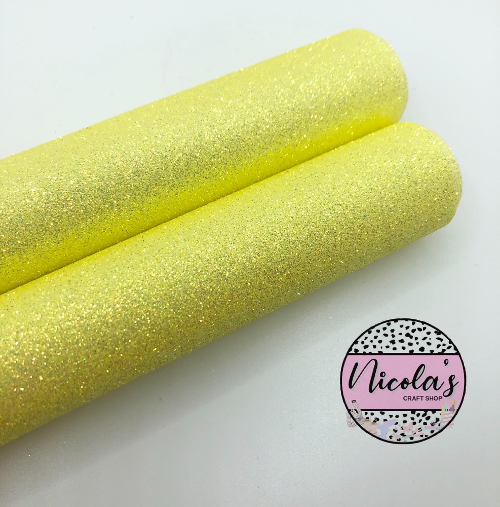 FINE LUXURY - Disco Bright Yellow Glitter Fabric