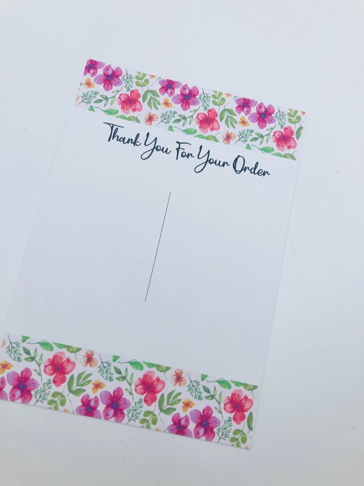 Thank You for Your Order Floral Brights printed Bow display cards 