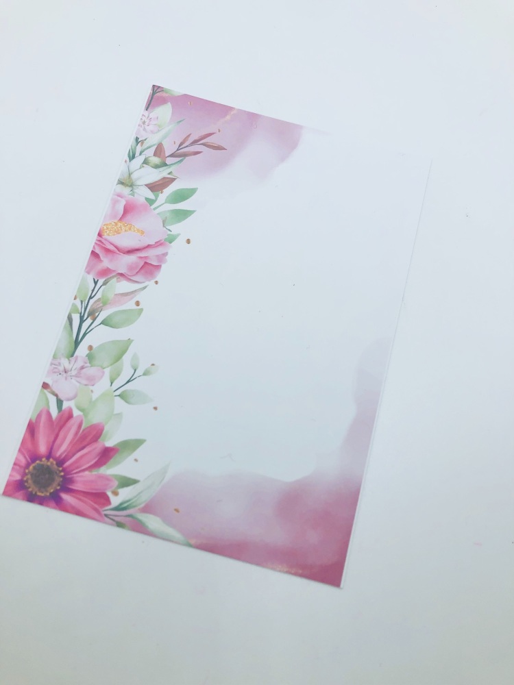 Dusty Pink Floral Flower printed Bow display cards 
