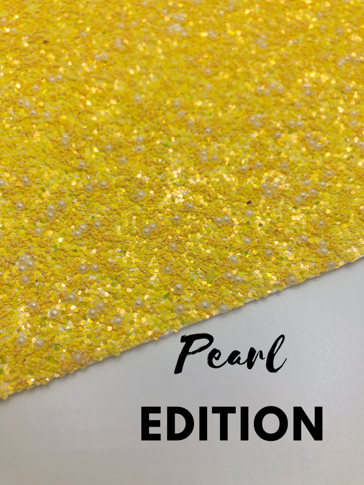 Pearl Edition YELLOW - Chunky glitter fabric