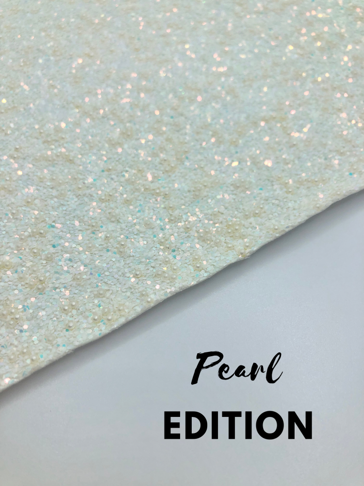 Pearl Edition WHITE MIX - Chunky glitter fabric