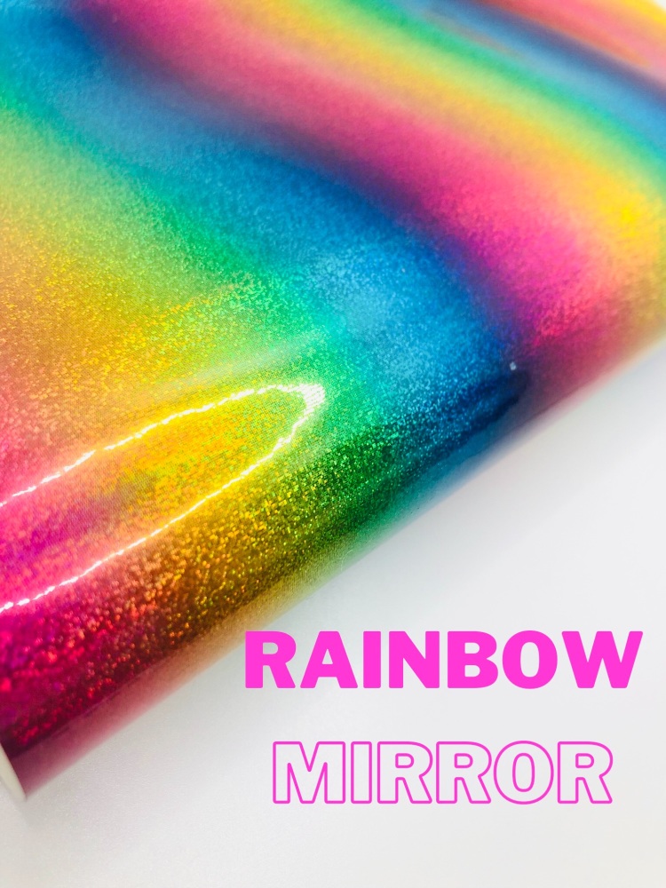 SPECKLE MIRRORED RAINBOW LEATHER FABRIC