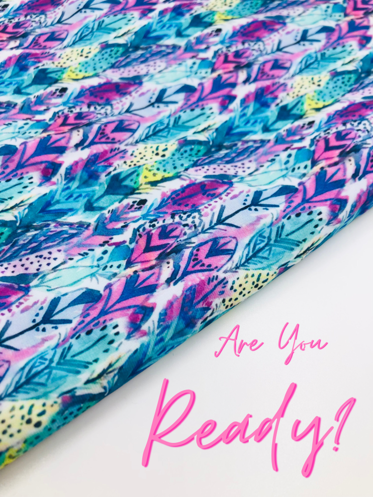 SWIMWEAR FABRIC - Printed Mixed Feather Spandex Fabric
