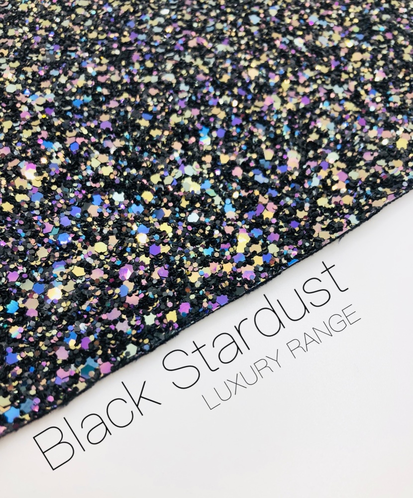  LUXURY -  Black Stardust chunky glitter fabric