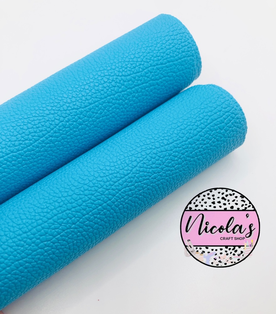 Litchi Teal Blue plain leather a4