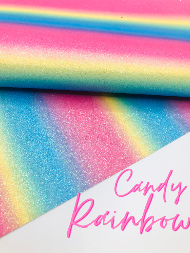 Candy Rainbow Fine Glitter Fabric