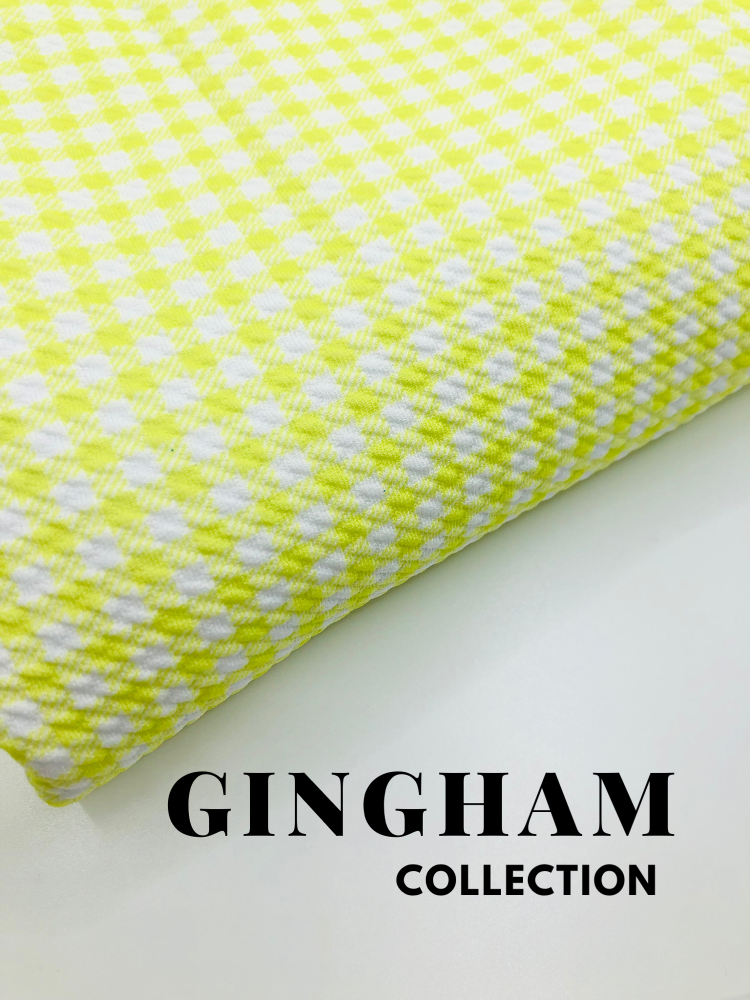 Yellow - The Gingham Collection printed bullet fabric