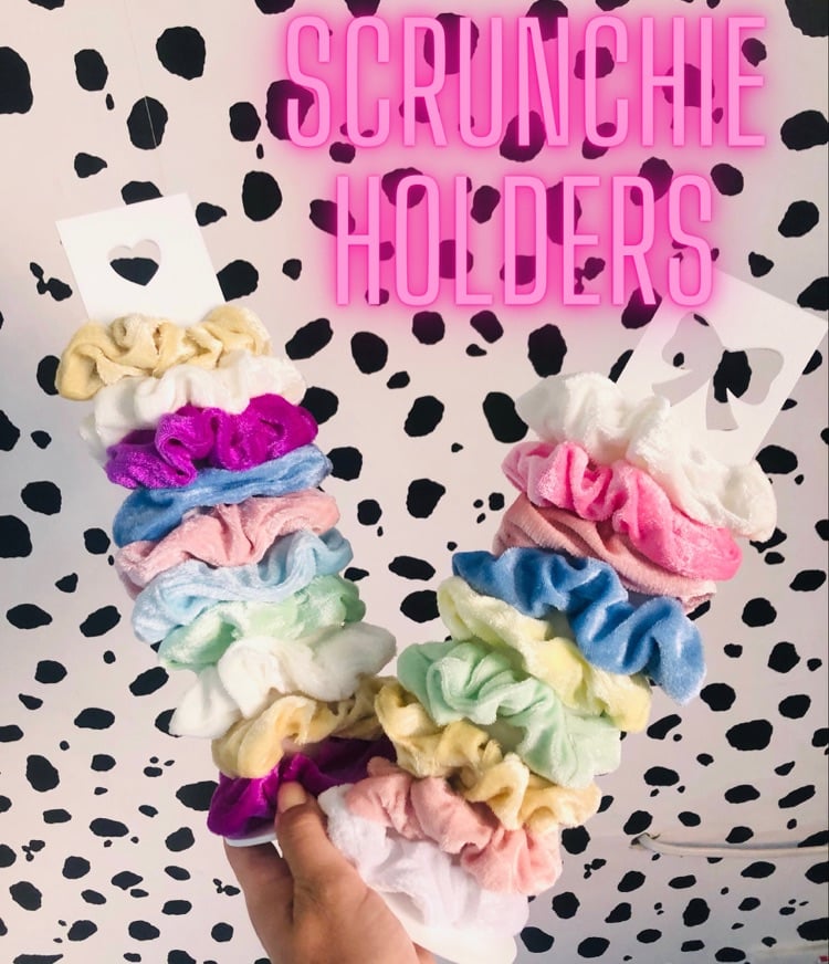 White Heart Shape Acrylic Scrunchie Holder