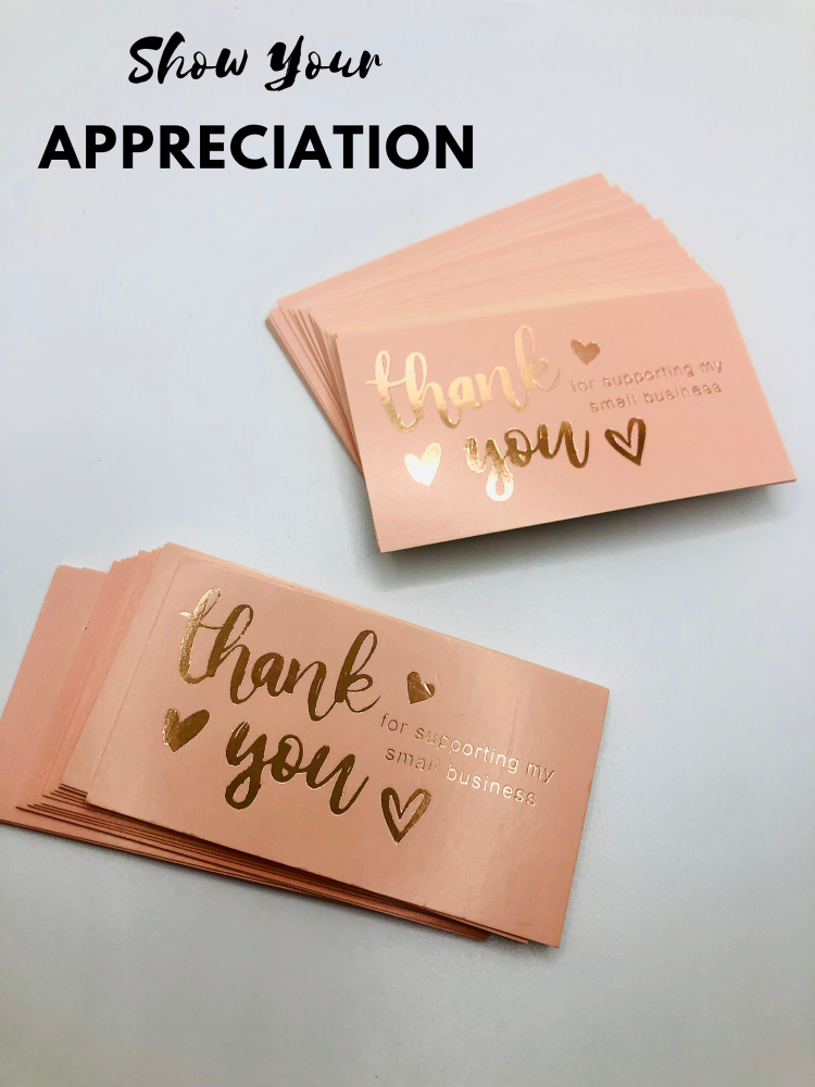Thank you for supporting a small business Packaging card