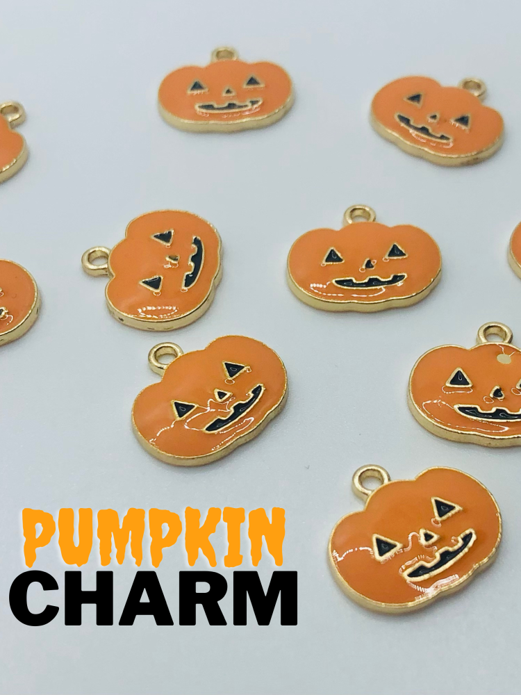 Golden Pumpkins Halloween Charm Embellishments