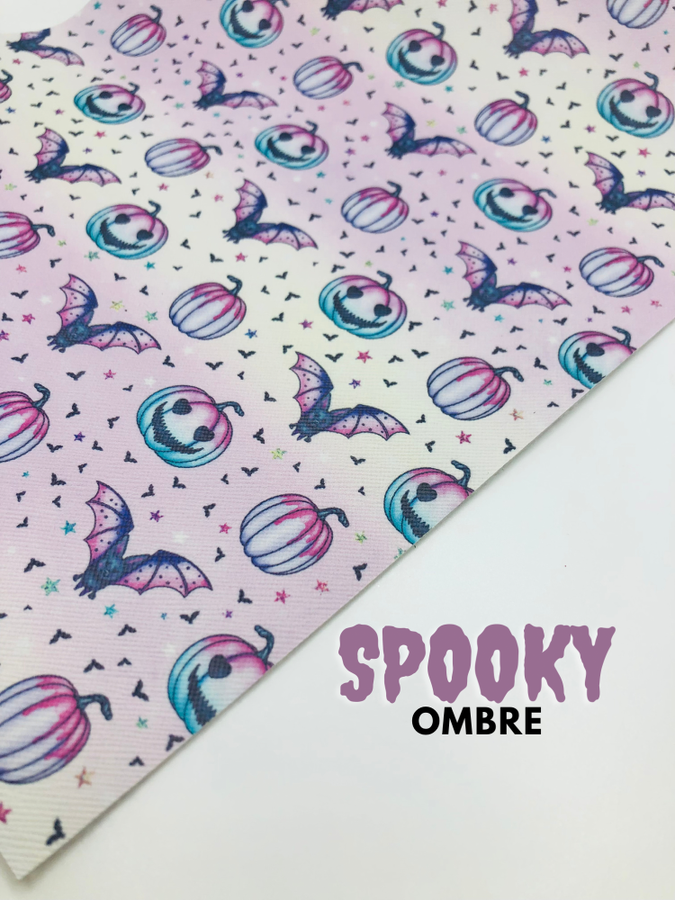 Spooky Ombre Halloween printed leatherette fabric