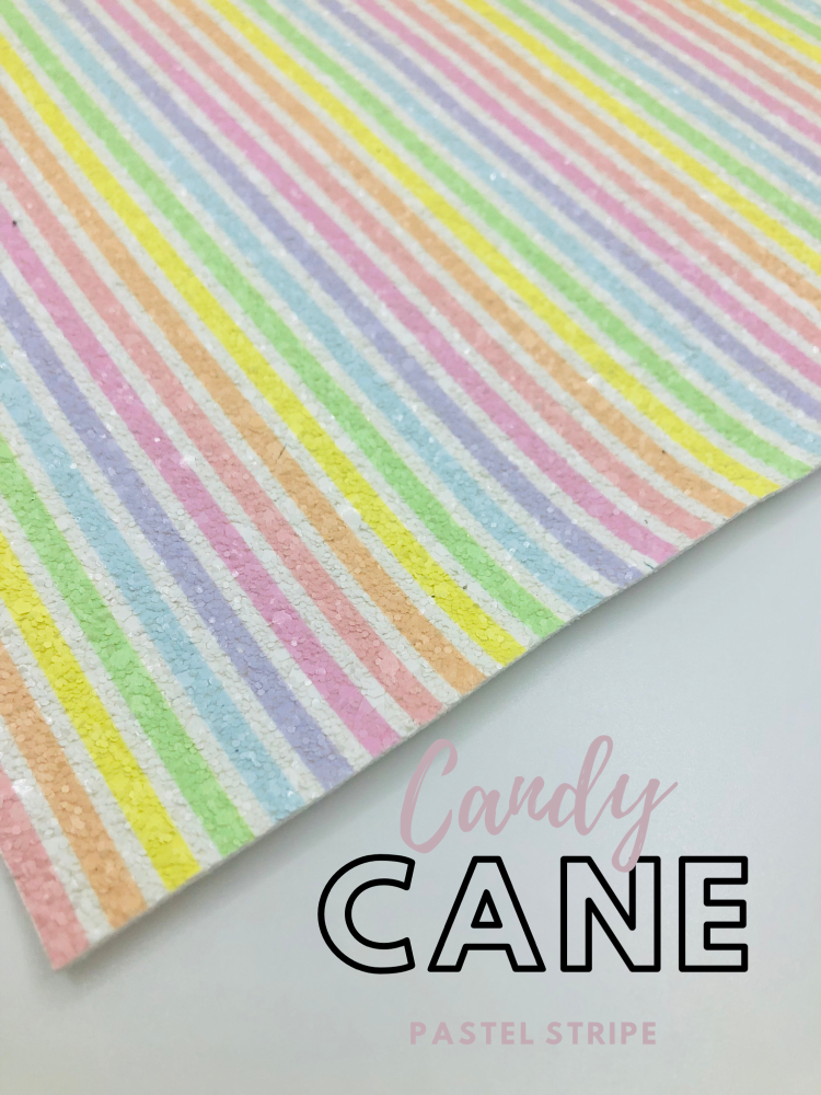 Candy Cane Pastel Stripe chunky glitter fabric