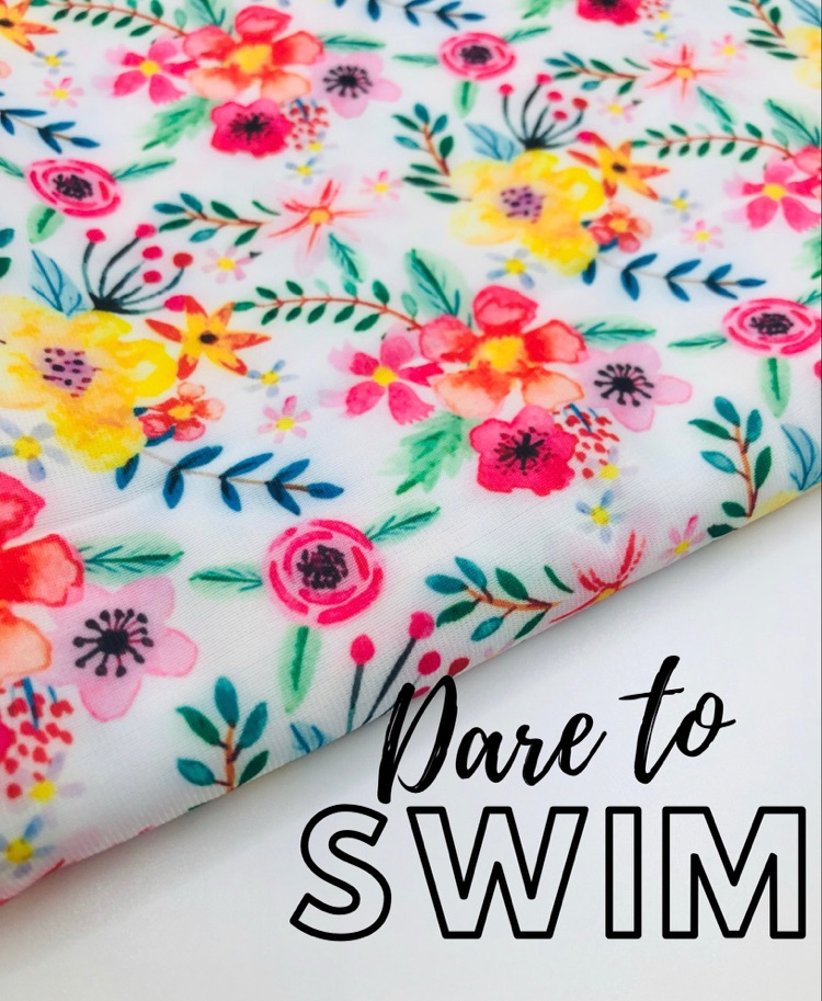 SWIMWEAR FABRIC - Printed Bright Summer Floral Spandex Fabric