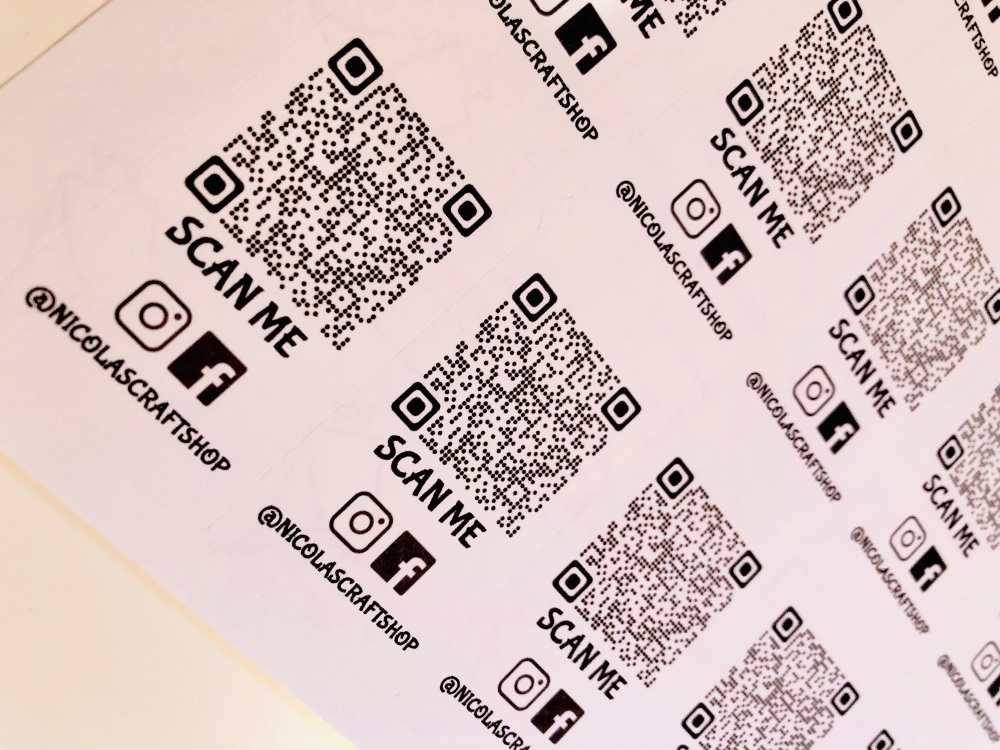 QR SCAN ME - Personalised Business Sticker Sheet
