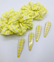 YELLOW - Gingham School Plaid ready made clip