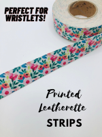 Spring Brights Floral Printed Leatherette Ribbon 25mm (price per yard)