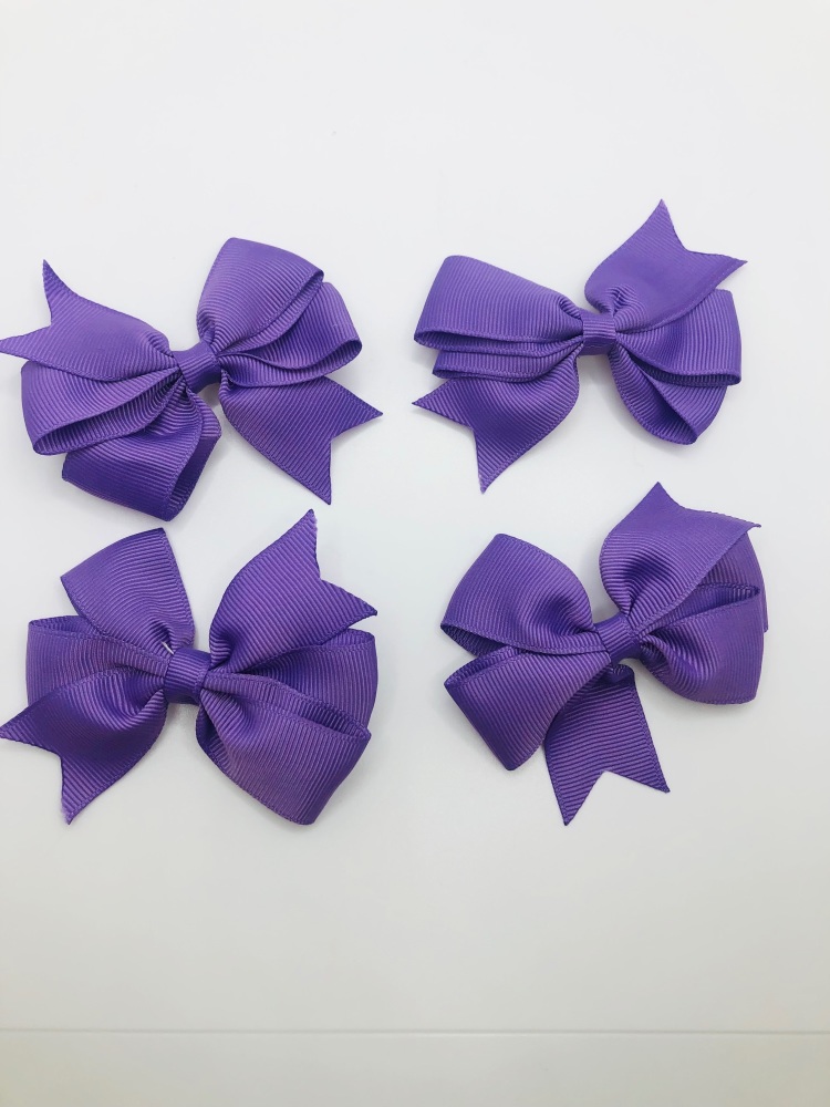 PURPLE - Beautiful Bow knot ready made hair bow on clip