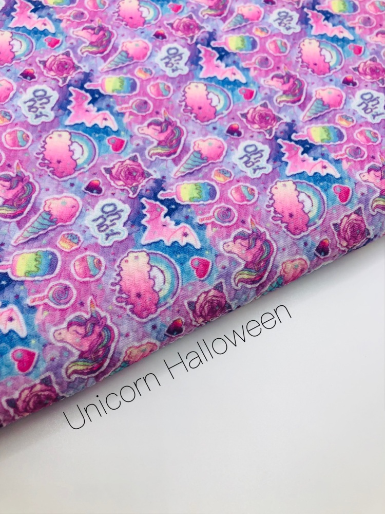 Unicorn Halloween Printed Bullet Fabrics