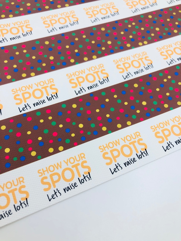 1728  - BROWN Show Your Spots Lets raise lots print printed canvas fabric sheet