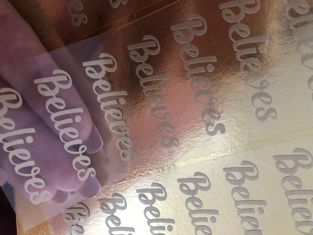 3 X BELIEVE GOLD - IRON ON STICKERS