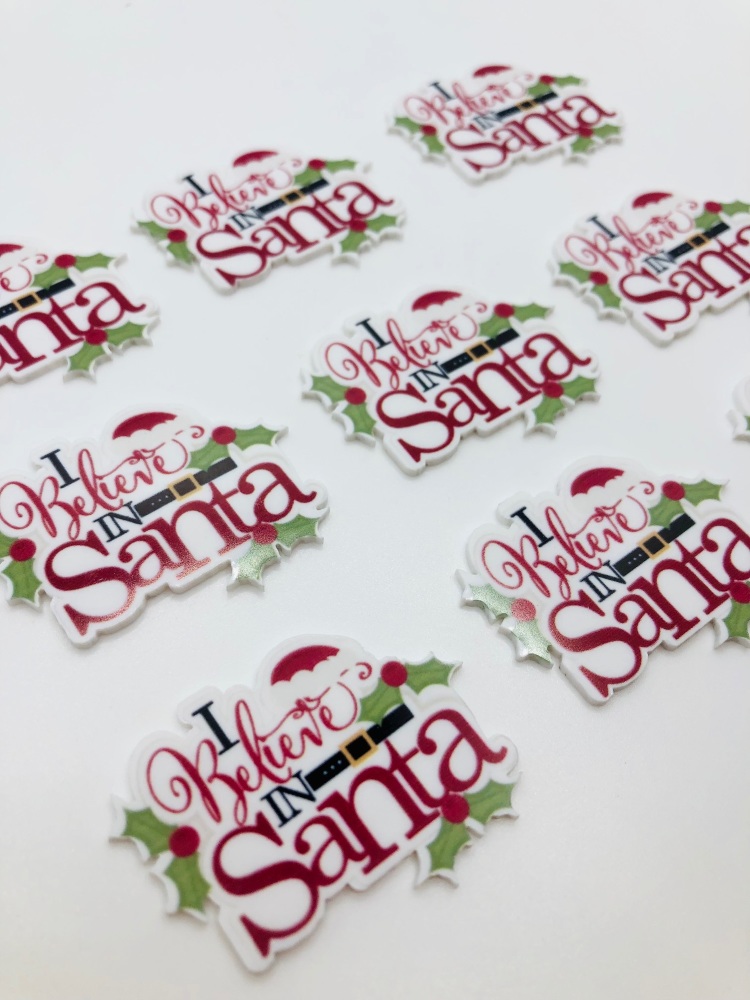 I believe in  santa resin flatback embellishment