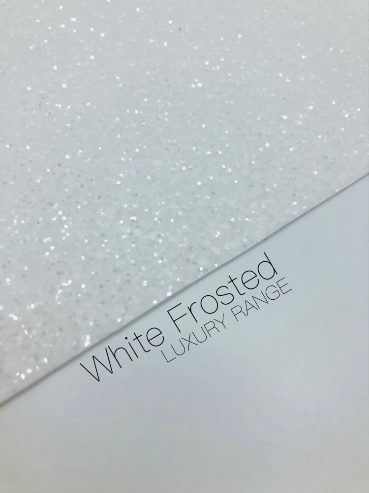 luxury white frosted chunky glitter fabric