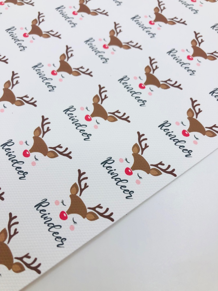 1740  - Christmas  Reindeer printed canvas fabric sheet