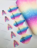 NEW Pastel Rainbow Easter Bunny Girls Personalised pre cut bow loop